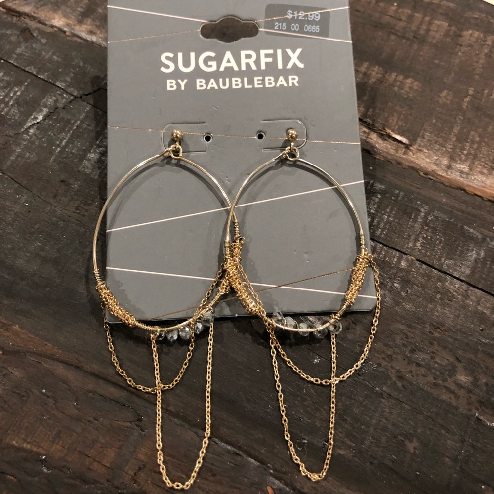 NWT Rare Sugarfix by Baublebar Gold Hoop Earrings